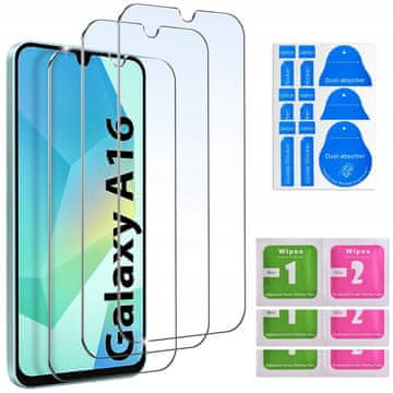 shumee 3x kaljeno steklo za zaščitno folijo za Samsung Galaxy A16 5G, komplet 3 kosov
