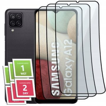 shumee 3x hibridno steklo za Samsung A12 / M12 s celozaslonskim steklom, keramično 9D