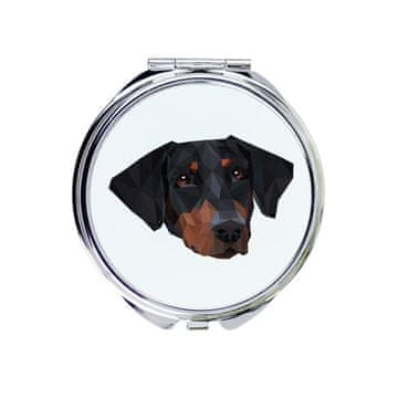 Doberman, Dobermann - ogledalo s fotografijo in geometrijskim napisom