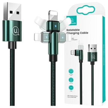 USAMS Usams pleten vrtljiv kabel U60 2ALebelno zelen/zelen 1m SJ476USB02 (US-SJ476)