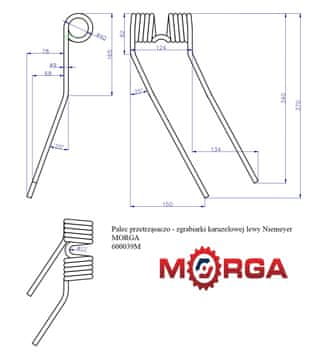 shumee Levi rotacijski grabljalnik Niemeyer 600.011 FI-9mm L-370 prašno barvan morga