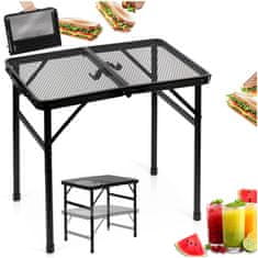 Artemis Zložljiva kamping miza, raztegljiva kamping miza, vrtna miza, 2 v 1, 60x40 cm