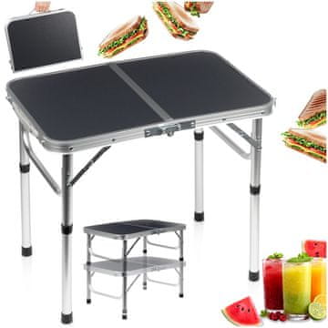 Artemis Zložljiva kamping miza, raztegljiva kamping miza, vrtna miza, 2 v 1, 60x40 cm