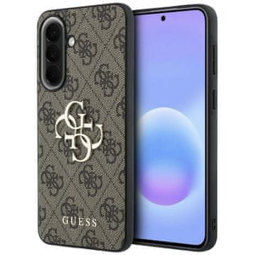 Guess Guess usnjen kovinski ovitek z logotipom za Samsung Galaxy A57 5G rjave barve
