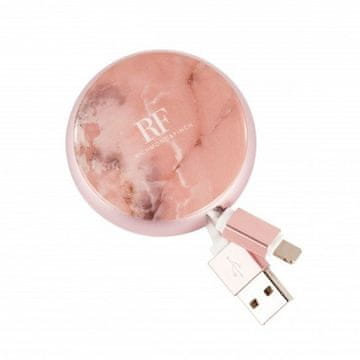 Richmond & Finch Zložljivi kabel Richmond&Finch USB-C/mikro roza marmor/roza marmor CWType-114