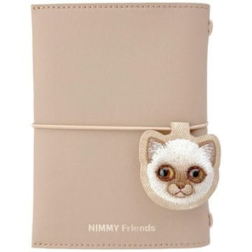 shumee Komplet 2 v 1 zvezka Nimmy New Big-Eye Cute Pets 2.0 + mačje pero rjave barve