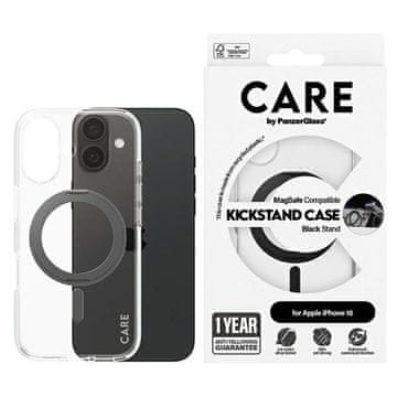 PanzerGlass Ovitek Care by PanzerGlass s stojalom za iPhone 16 6,1" črn/črn MagSafe 1321