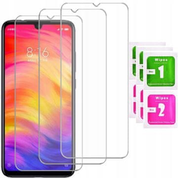 shumee 3x kaljeno steklo za Xiaomi Redmi Note 7 zaščitno steklo za zaslon 9H 3 kosi