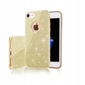 shumee Ovitek z bleščicami in zlatim bleščicami za Apple iPhone 7 I 8 I SE + steklo
