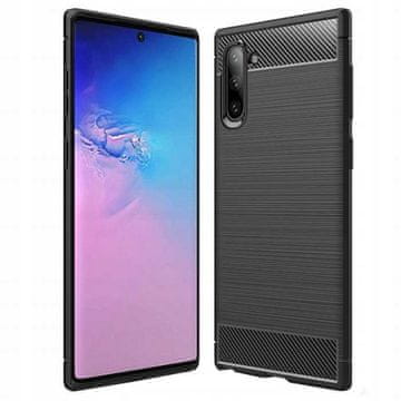 shumee Ovitek za Samsung Galaxy Note 10, silikonski, mat hrbtna stran, črn + steklo