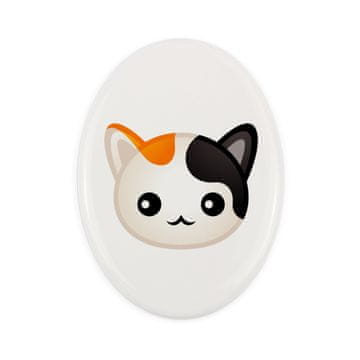 Artdog Japonski bobtail - keramična nagrobna ploščica z grafiko in napisom Art-Dog