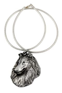 Artdog Rough Collie - ogrlica za pse, unikaten nakit za ljubitelje psov, unikaten obesek s kačo znamke Art-Dog