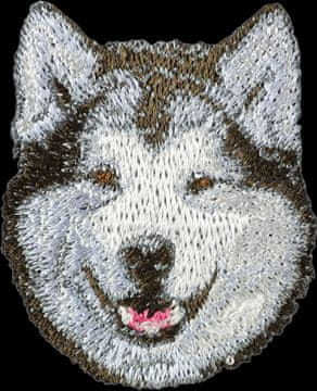 Artdog Aljaški malamut - našitek v obliki psa, vezeni našitek, edinstvena dekoracija nahrbtnika znamke Art-Dog