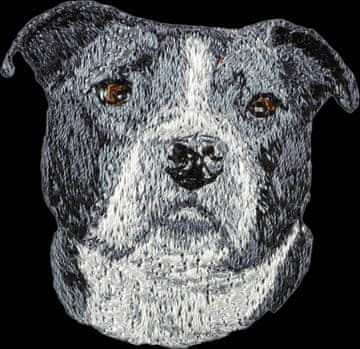 Artdog Ameriški buldog - našitek v obliki psa, vezeni našitek, edinstvena dekoracija nahrbtnika znamke Art-Dog
