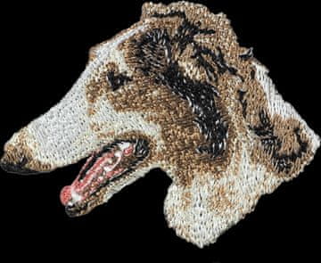 Artdog Ruski hrt, hrt, barzoj - našitek v obliki psa, vezeni našitek, edinstvena dekoracija nahrbtnika Art-Dog