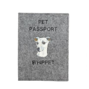 Artdog Whippet, angleški hrt - etui za pasji potni list, ovitek za dokumente, potovalno darilo znamke Art-Dog