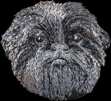 Artdog Affenpinscher - našitek v obliki psa, vezeni našitek, edinstvena dekoracija nahrbtnika znamke Art-Dog