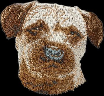 Artdog Border terier - našitek v obliki psa, vezeni našitek, edinstvena dekoracija nahrbtnika znamke Art-Dog
