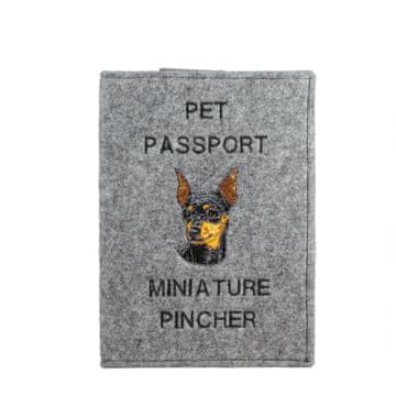 Artdog Miniaturni pinč - etui za pasji potni list, ovitek za dokumente, darilo za potovanje znamke Art-Dog
