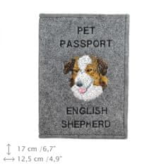 Artdog Angleški ovčar - etui za pasji potni list, ovitek za dokumente, darilo za popotnike znamke Art-Dog