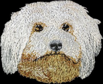 Artdog Havanski buldog - našitek v obliki psa, vezen našitek, edinstven okras za nahrbtnik znamke Art-Dog