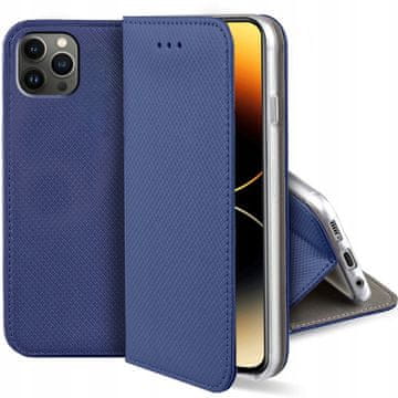 shumee Ovitek za Apple iPhone 11 Pro max pametni magnetni ovitek z zapiranjem knjige temno moder + steklo
