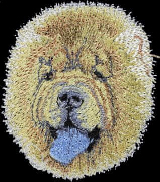 Artdog Chow Chow - našitek v obliki psa, vezeni našitek, edinstvena dekoracija nahrbtnika znamke Art-Dog