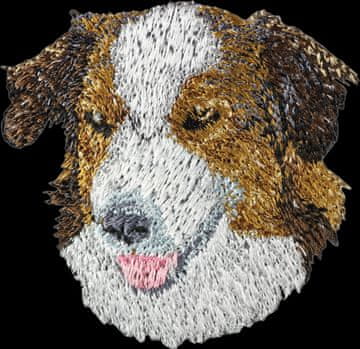 Artdog Angleški ovčar - našitek v obliki psa, vezen našitek, edinstven okras za nahrbtnik znamke Art-Dog
