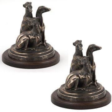 Artdog Whippet, angleški hrt - kipec psa, figurica na belem podstavku, pokal za pasjo razstavo Art-Dog