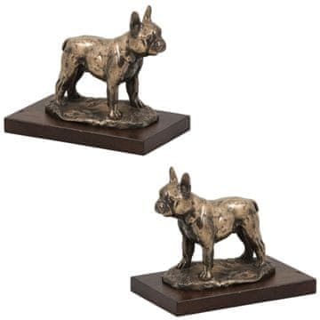 shumee Francoski buldog - kipec psa, figurica na belem podstavku, pokal za pasjo razstavo znamke Art-Dog