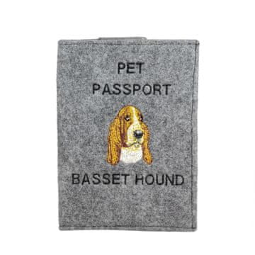 Artdog Basset Hound - etui za pasji potni list, ovitek za dokumente, darilo za potovanje znamke Art-Dog