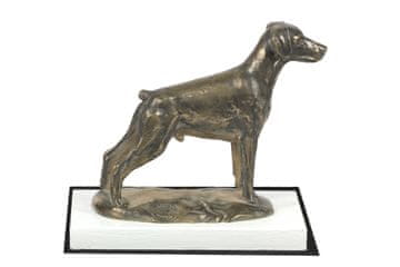 Artdog Doberman, Dobermann II - kipec psa, figurica na belem podstavku, pokal za razstavo psov, Art-Dog