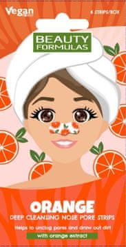 Beauty Formulas Beauty formulas Nose Pore Strips globinsko čistilni trakovi za nos - oranžni (1 paket - 6 kosov)
