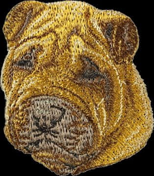 Artdog Šar pej - našitek v obliki psa, vezeni našitek, edinstvena dekoracija nahrbtnika znamke Art-Dog