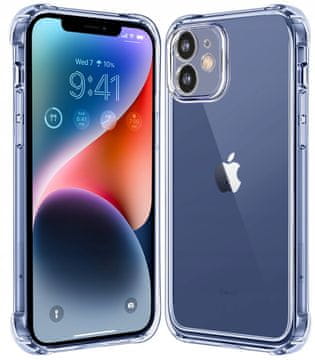 shumee Ovitek za iPhone 12 Pro Max, prozoren, odporen proti udarcem, oklepna zadnja stran + 9H steklo