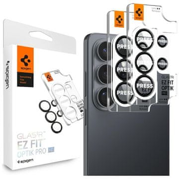 shumee Zaščitno steklo Spigen Optik Pro HD Glas.TR ”EZ FIT” za Samsung Galaxy S26 Ultra, črno, 2 kosa