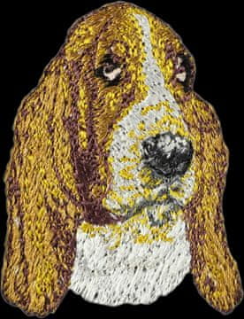 Artdog Baset - našitek v obliki psa, vezeni našitek, edinstvena dekoracija nahrbtnika znamke Art-Dog