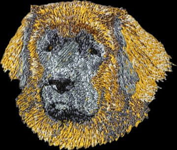 Artdog Leonberger - našitek v obliki psa, vezen našitek, edinstven okras za nahrbtnik znamke Art-Dog