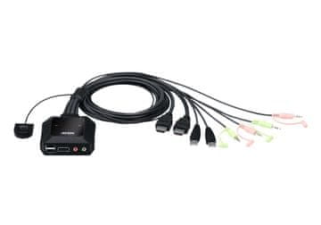 Aten Aten 4K HDMI KVM stikalo z 2 USB vhodoma, daljinskim upravljalnikom, 4096 x 2160 px, CS22H-AT