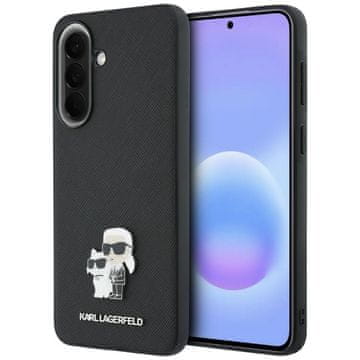 Karl Lagerfeld Ovitek Karl Lagerfeld Saffiano z logotipom Karl&Choupette za Samsung Galaxy A57 5G črne barve