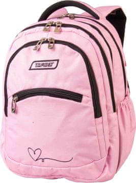 Target Šolski nahrbtnik za 2 triado 2v1 CURVED Pink Heart 29804