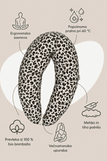 HOBEA XXL nosečniška in dojilna blazina 190 cm, bio bombaž, leopard