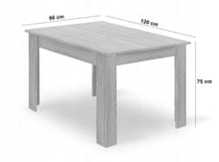 BE Komplet mize NP 120x80cm Sonoma Oak + 4 sivi stoli LIBRA