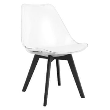 BE Stol MARK - prozorne / črne noge x 1