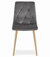 BE Komplet mize NP 120x80cm Sonoma Oak + 4 sivi stoli LIBRA