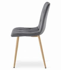 BE Komplet mize NP 120x80cm Sonoma Oak + 4 sivi stoli LIBRA
