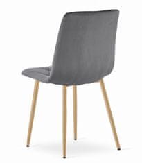 BE Komplet mize NP 120x80cm Sonoma Oak + 4 sivi stoli LIBRA
