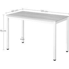 BE Miza TESSA 120 cm x 60 cm - črna / črne noge