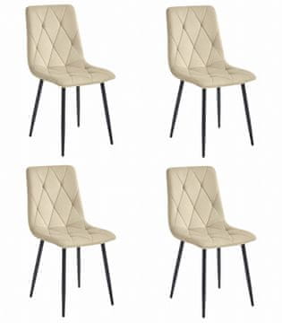 shumee Stol Libra - svetlo bež žamet / črne noge x 4