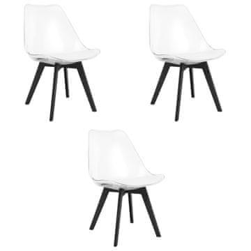 shumee Stol Mark - prozorne / črne noge x 3